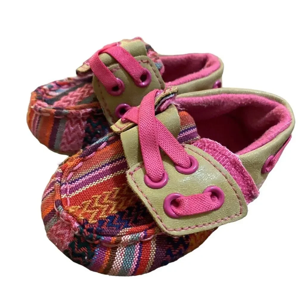 Blazin Roxx Infants Baby Bucker Olivia Pink Boat Shoes Loafers Striped Girls